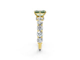 Yellow gold Fancy Green Emerald Cut Diamond Side Stone Engagement Ring with Four-Prong Setting_38