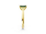 Yellow gold Fancy Green Emerald Cut Diamond Solitaire Engagement Ring with Cathedral Setting and Four-Prong Mount_100