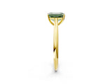 Yellow gold Fancy Green Emerald Cut Diamond Solitaire Engagement Ring with Cathedral Setting and Four-Prong Mount_80