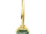 Yellow gold Fancy Green Emerald Cut Diamond Solitaire Engagement Ring with Classic Band and Four-Prong Setting_12