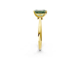Yellow gold Fancy Green Emerald Cut Diamond Solitaire Engagement Ring with Classic Band and Four-Prong Setting_14