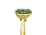 Yellow gold Fancy Green Emerald Cut Diamond Solitaire Engagement Ring with Classic Band and Four-Prong Setting_17