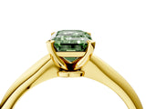 Yellow gold Fancy Green Emerald Cut Diamond Solitaire Engagement Ring with Classic Band and Four-Prong Setting_40