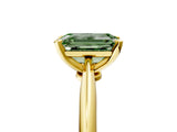 Yellow gold Fancy Green Emerald Cut Diamond Solitaire Engagement Ring with Classic Band and Four-Prong Setting_41