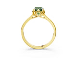 Yellow gold Fancy Green Emerald Cut Diamond Solitaire Ring with Flower Prong Setting and Classic Band_40