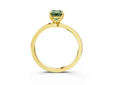 Yellow gold Fancy Green Emerald Cut Diamond Solitaire Ring with Thin Band and Prong Setting_15