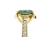 Yellow gold Fancy Green Emerald  Cut Halo Diamond Ring with Channel Set Band and Four-Prong Setting_37