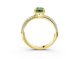 Yellow gold Fancy Green Emerald  Cut Pave Diamond Engagement Ring with Channel Set Band and Four-Prong Setting_23