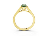 Yellow gold Fancy Green Emerald Cut Solitaire Cathedral Diamond Engagement Ring with Channel-Set Band and Four-Prong Setting_6