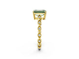 Yellow gold Fancy Green Emerald Cut Solitaire Diamond Ring with Infinity Twist Band and Four-Prong Setting_2