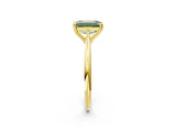 Yellow gold Fancy Green Emerald Cut Solitaire Diamond Ring with Six-Prong Setting and Classic Band_14