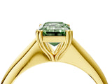 Yellow gold Fancy Green Emerald Cut Solitaire Diamond Ring with Six-Prong Setting and Classic Band_16