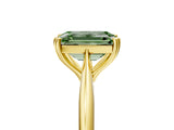 Yellow gold Fancy Green Emerald Cut Solitaire Diamond Ring with Six-Prong Setting and Classic Band_17