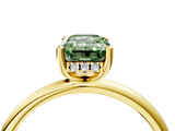 Yellow gold Fancy Green Emerald  Cut Solitaire Engagement Ring with Four-Prong Setting and Classic Band_24