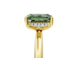 Yellow gold Fancy Green Emerald  Cut Solitaire Engagement Ring with Four-Prong Setting and Classic Band_25