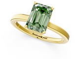 Yellow gold Fancy Green Emerald  Cut Solitaire Engagement Ring with Four-Prong Setting on a Classic Band_15