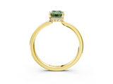 Yellow gold Fancy Green Emerald  Cut Solitaire Engagement Ring with Four-Prong Setting on a Classic Band_17