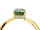Yellow gold Fancy Green Emerald  Cut Solitaire Engagement Ring with Four-Prong Setting on a Classic Band_18