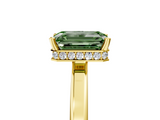 Yellow gold Fancy Green Emerald  Cut Solitaire Engagement Ring with Four-Prong Setting on a Classic Band_19