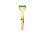 Yellow gold Fancy Green Emerald Cut Solitaire Engagement Ring with Tapered Band and Four-Prong Setting_5