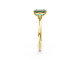Yellow gold Fancy Green Emerald  Cut Solitaire Engagement Ring with Thin Band and Four-Prong Setting_5