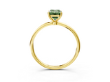 Yellow gold Fancy Green Emerald  Cut Solitaire Engagement Ring with Thin Band and Four-Prong Setting_6