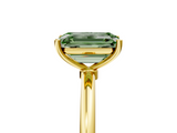Yellow gold Fancy Green Emerald  Cut Solitaire Engagement Ring with Thin Band and Four-Prong Setting_8