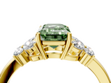 Yellow gold Fancy Green Emerald  Cut Solitaire Floral Diamond Ring with Four-Prong Setting_40