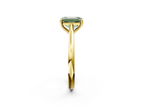 Yellow gold Fancy Green Emerald  Cut Solitaire Ring with Cathedral Band and Four-Prong Setting_54
