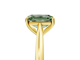 Yellow gold Fancy Green Emerald  Cut Solitaire Ring with Cathedral Band and Four-Prong Setting_57