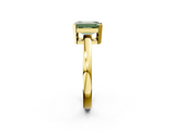 Yellow gold Fancy Green Emerald  Cut Solitaire Ring with Four-Prong Setting and Classic Band_29