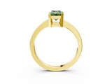 Yellow gold Fancy Green Emerald  Cut Solitaire Ring with Four-Prong Setting and Classic Band_30