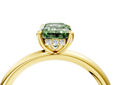 Yellow gold Fancy Green Emerald  Cut Solitaire Ring with Thin Band and Four-Prong Setting_20