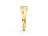 Yellow gold Fancy Green Emerald Cut Solitaire Tension Set Diamond Ring with Split Shank Band_2