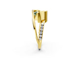 Yellow gold Fancy Green Emerald Cut Solitaire Tension-Set Diamond Split Shank Ring_2