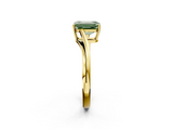Yellow gold Fancy Green Emerald  Cut Solitaire Twist Band Ring with Four-Prong Setting_22