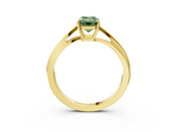 Yellow gold Fancy Green Emerald  Cut Solitaire Twist Band Ring with Four-Prong Setting_23