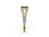 Yellow gold Fancy Green Emerald  Cut Split Shank Pave Diamond Engagement Ring with Four-Prong Setting_26