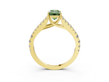 Yellow gold Fancy Green Emerald  Cut Split Shank Pave Diamond Engagement Ring with Four-Prong Setting_27