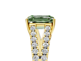 Yellow gold Fancy Green Emerald  Cut Split Shank Pave Diamond Engagement Ring with Four-Prong Setting_29