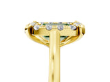 Yellow gold Fancy Green Emerald  Diamond Cluster Halo Solitaire with Four-Prong Setting_98
