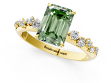 Yellow gold Fancy Green Emerald  Diamond Cluster Prong-Set Solitaire Ring_24
