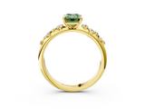 Yellow gold Fancy Green Emerald  Diamond Cluster Prong-Set Solitaire Ring_26