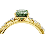 Yellow gold Fancy Green Emerald  Diamond Cluster Prong-Set Solitaire Ring_27