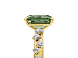 Yellow gold Fancy Green Emerald  Diamond Cluster Prong-Set Solitaire Ring_28