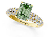 Yellow gold Fancy Green Emerald  Diamond Pavé Band Solitaire Ring with Four-Prong Setting_50