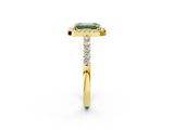 Yellow gold Fancy Green Emerald  Halo Diamond Pavé Solitaire Ring_71