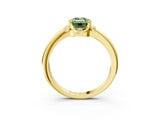 Yellow gold Fancy Green Emerald  Halo Diamond Ring with Round Cluster Setting, Solitaire Band, and Four-Prong Setting_77