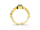 Yellow gold Fancy Green Emerald  Milgrain Marquise Diamond Twist Band Ring_66