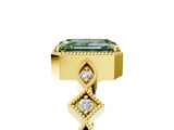 Yellow gold Fancy Green Emerald  Milgrain Marquise Diamond Twist Band Ring_68